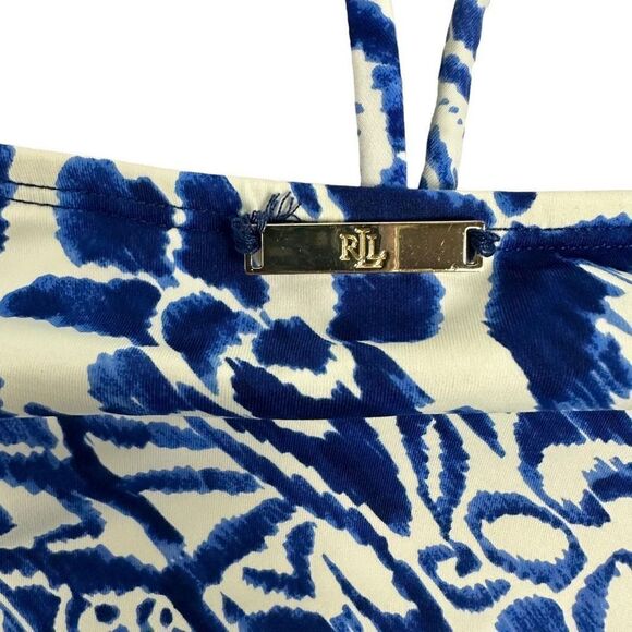 Lauren Ralph Lauren Printed Halter Tummy-Control One-Piece Swimsuit size 12 - Picture 5 of 9